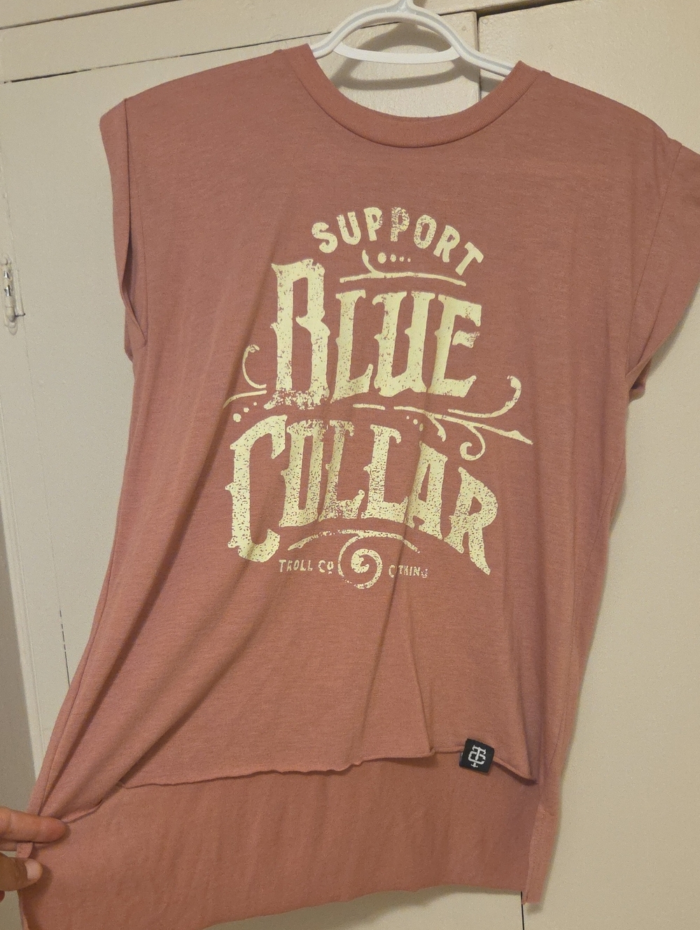 Support Blue Collar Graphic Women's Tank Top - Dusty Rose